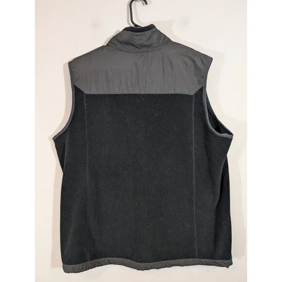 Eddie Bauer Vest Men Sz L Black Fleece Full Zip Outdoor Utility Jacket - Picture 2 of 7